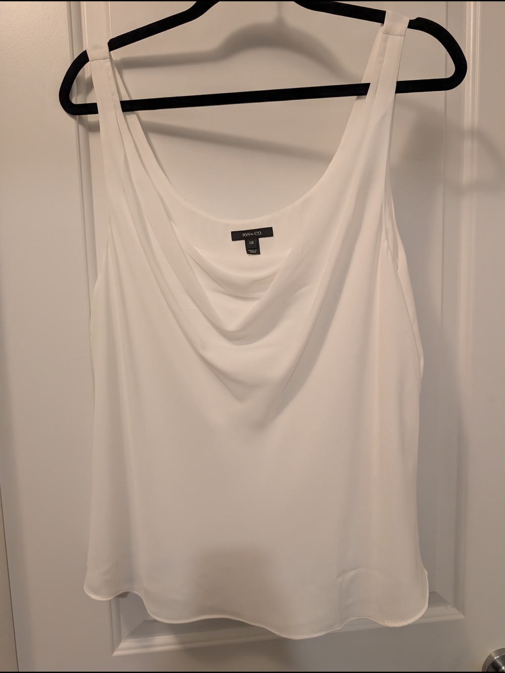 RW&CO. White Draped Neck Camisole
